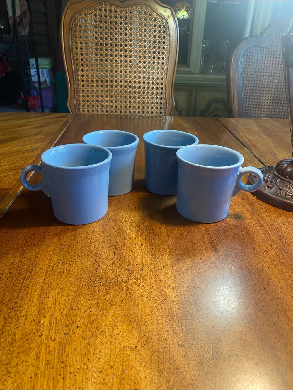 Fiestaware Periwinkle O Ring Handle Mugs - Set of 4